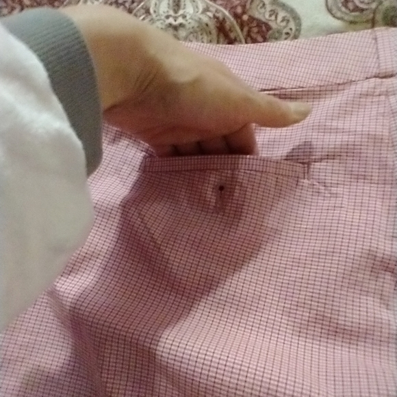 Size 4 Womens Banana Republic Avery Pink/Red/white check pants - Picture 8 of 17